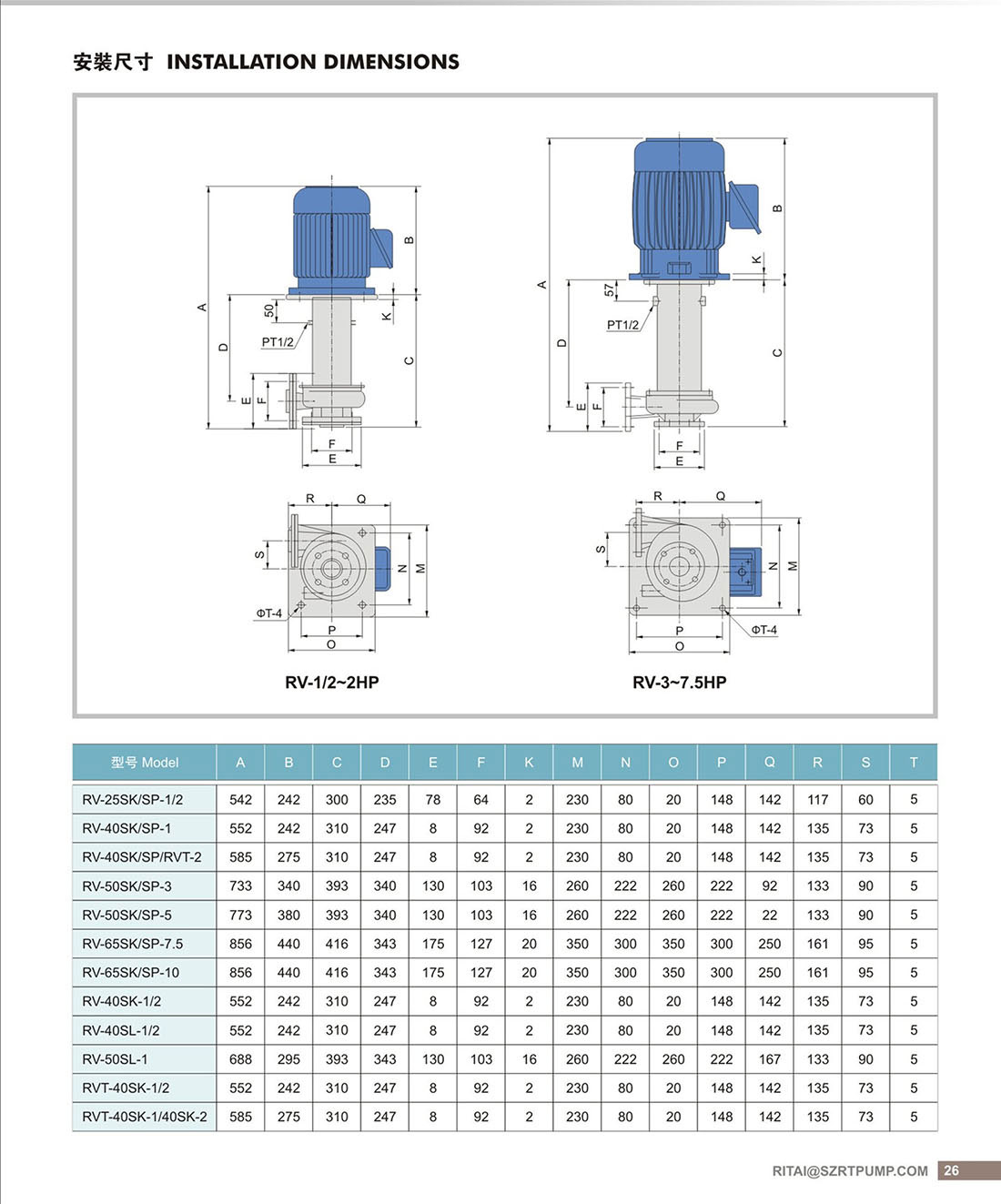 WD-RV不锈钢直立耐酸碱泵安装26